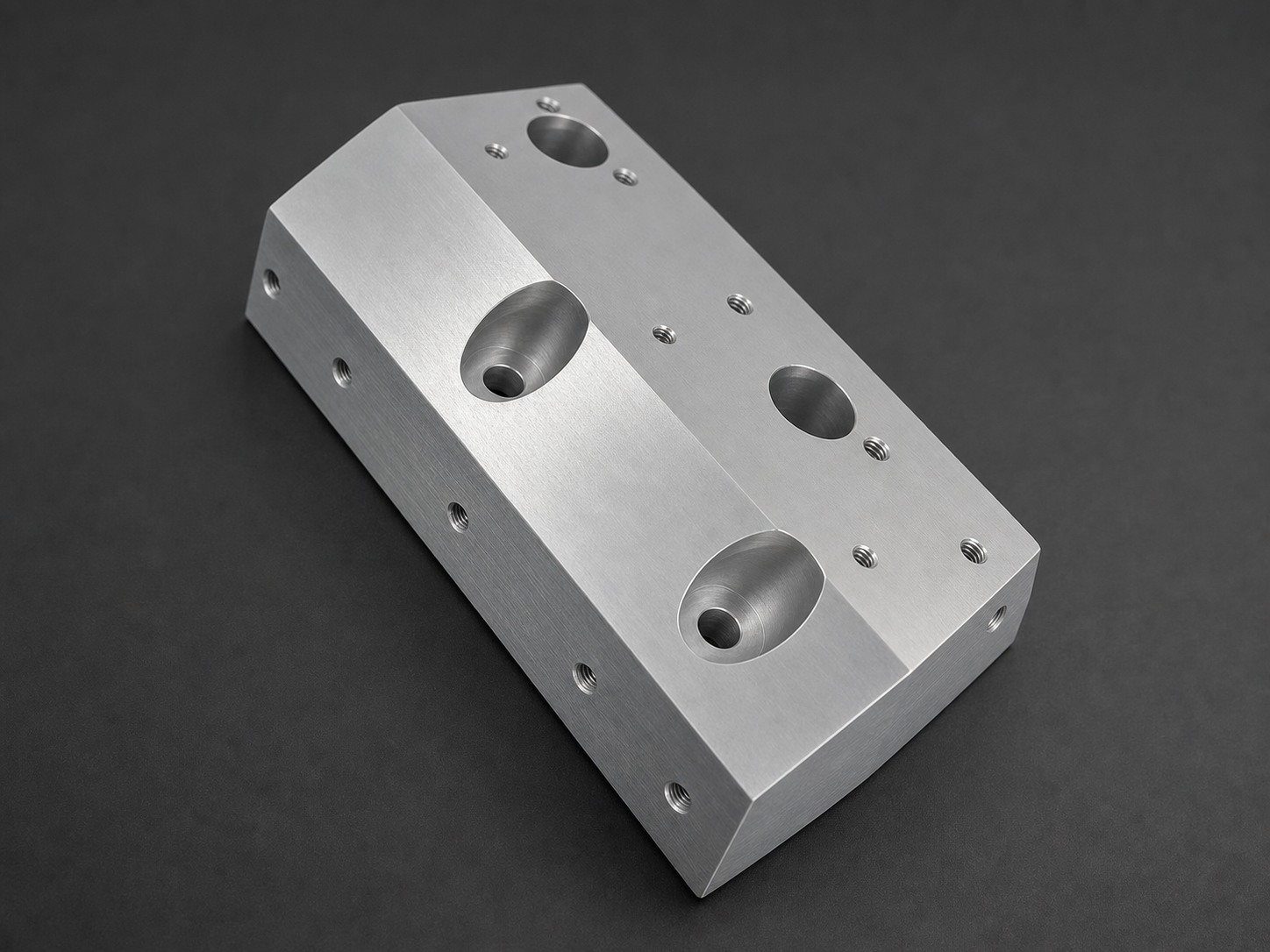 5-Achs-gefraestes Aluminium-Gehaeuse mit komplexer Bohrungsgeometrie